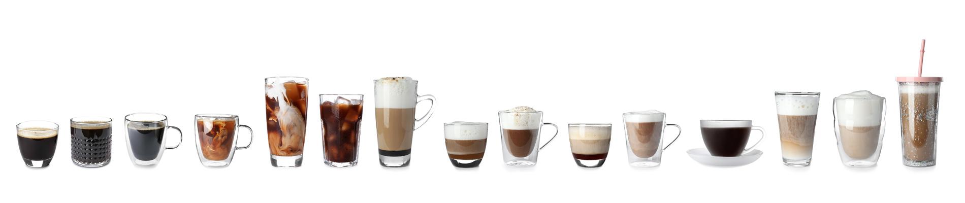 Verschiedene Kaffeegetränke. Kaffee Schulung Innsbruck